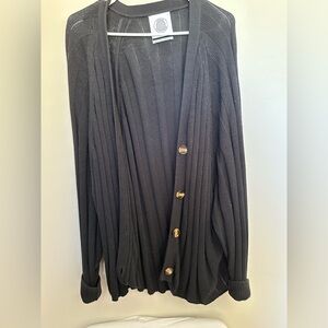 Urban Outfitters Black Ribbed Cardigsn